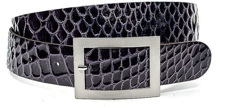 Damesriem paars - Lakleren riem 4cm met krokoprint - Leer - Lak riem - Casual - Maat 100