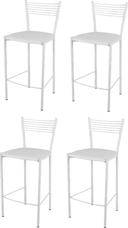 Tommychairs Elegance - Eetkamerstoelen - Set van 4 - Aluminium & Licht Grijs - Kunstleer