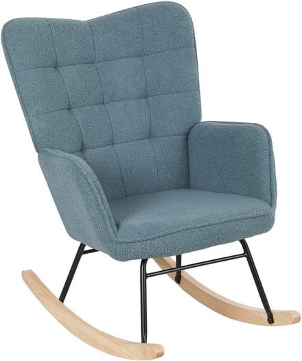 HOMCOM Schommelstoel met Armleuningen - Relaxstoel - Fauteuil - Schommelfauteuil - Lichtblauw