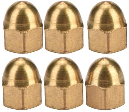 Set van 20 M3 Messing Acorn Moeren - Hoedmoeren, Hex Moeren en Bevestigingsmaterialen voor Voertuigen