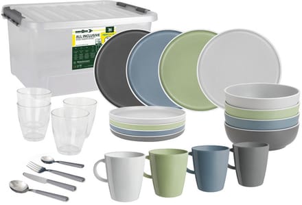 Brunner - Camping Serviesset - Dolomit - All Inclusive - 36 delig - Melamine - Vaatwasserbestendig - BPA-vrij