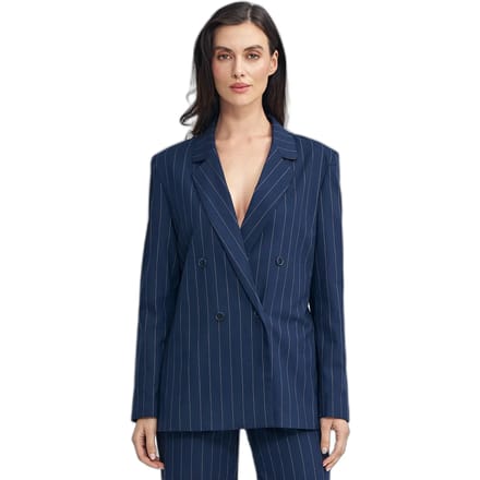 Dames oversized knoopblazer Nife Striped