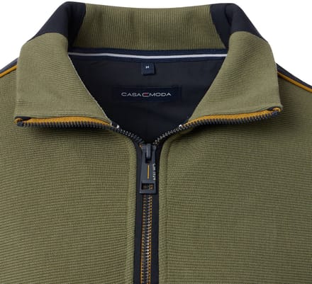 CASA MODA comfort fit sweat schipperstrui - olijfgroen