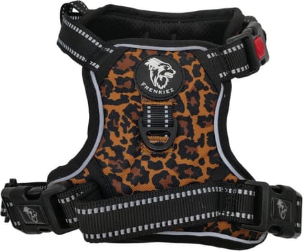 Frenkiez reflective Y Harness comfort hondentuig Dark leopard Maat M