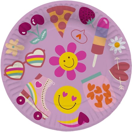Folat - Borden (papier) - boho girlz - 23 cm (8 stuks)