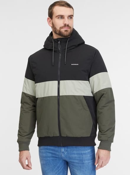 Ragwear Jas Jinig zwart streep winterjas heren - maat L