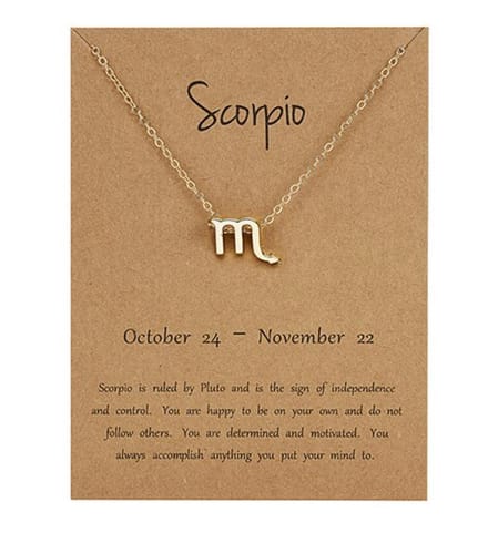 Cabantis Horoscoop-Ketting|Horoscoop|Ketting Dames|Ketting Heren| Goudkleurig|Scorpio|Scorpioen