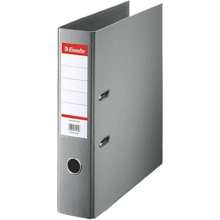 Esselte 2-Rings Kunststof Ordner - Capaciteit van 500 A4-Vel - Rugbreedte van 75mm - Grijs
