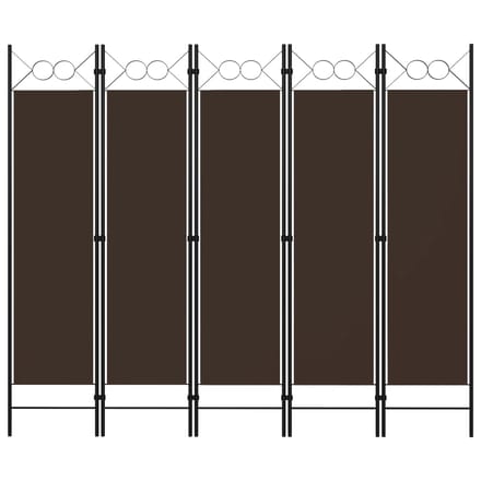 vidaXL - Kamerscherm - met - 5 - panelen - 200x180 - cm - bruin
