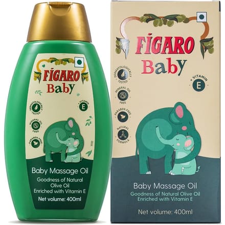 Figaro Baby Massageolie 400 ml Pak van 1 | Natuurlijke Olijfolie & Vitamine E voor Zachte Gevoede Babyhuid brown
