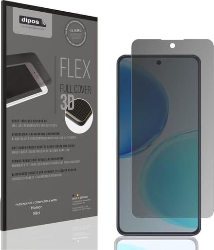 dipos FLEX – Matte Privacy Screenprotector geschikt voor Honor X8d | Volledige Schermbescherming | Case-Friendly