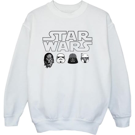 Star Wars Jongens Sweatshirt met Karakterhoofden (Wit)