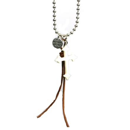 Heaven Eleven Men - heren - Ketting - ballchain - wit - kruisje - hertegewei