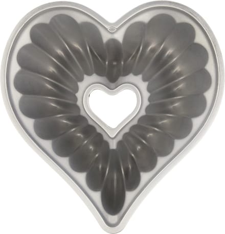 Elegante hart vormige bundt pan van aluminium, 10 kop