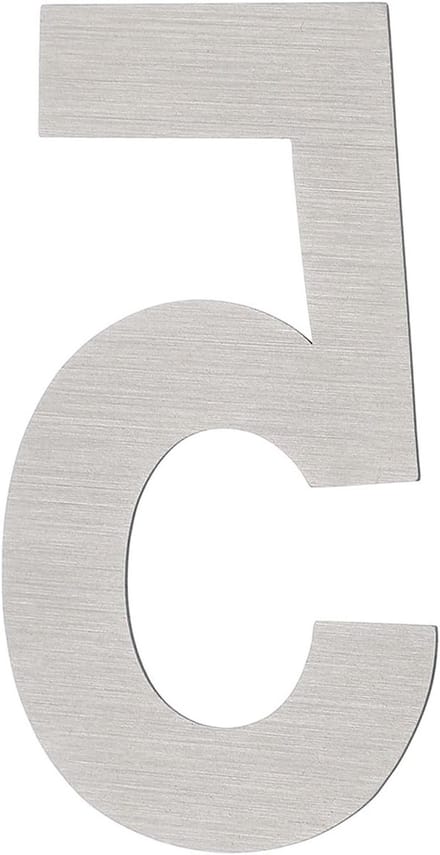 Moderne RVS Huisnummers 5 - Zelfklevend Adresnummer voor Buitengebruik, Mailbox en Deur - 5 x 3.8 cm