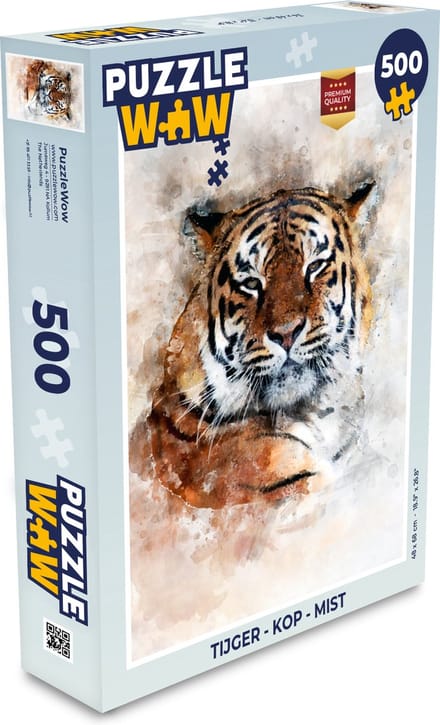 Puzzel Tijger - Kop - Mist - Legpuzzel - Puzzel 500 stukjes