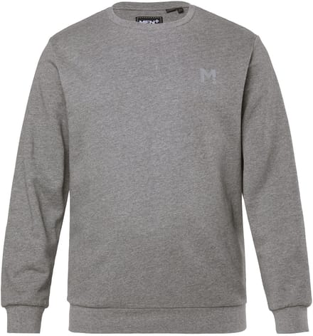 Men Plus - Heren - Sweatshirt basic ronde hals - Grijs melange - Maat L