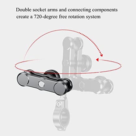 Anti-diefstal dubbele sokkel arm van aluminiumlegering voor 1 inch kogelhouder