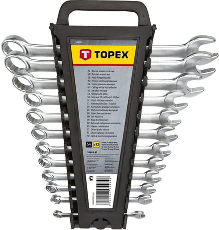 Topex Ring/steeksleutelset 6-22mm Din 3113