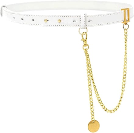 Dames Riem - Dunne Leren Riem - Outfit Completeren - Volledig Verstelbaar - 100 cm - Wit