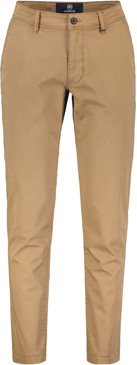 LERROS Basic chino van gestructureerde stof, slim fit , Maat: W34_L36 , Kleur: BOLD CAMEL , 80% katoen, 17% lyocell, 3% elastaan