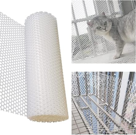 Veiligheidsnet Katten - Balkonnet Kinderen - Dieren Buiten Houden - Scheurvast Polyethyleen - 08 cm maaswijdte - Wit