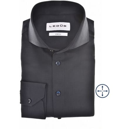 Ledûb Overhemd Solid Color Four Way Stretch Navy / male