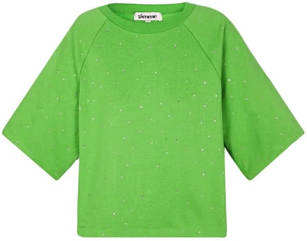 Moderne Oversized Katoen Vrouwen T-shirt - Groen - Maat S