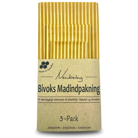 Newbeing Beeswax Food Wrap Yellow 3 st
