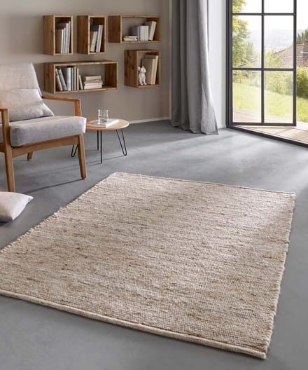 Wollen vloerkleed - Bokn beige 70x130