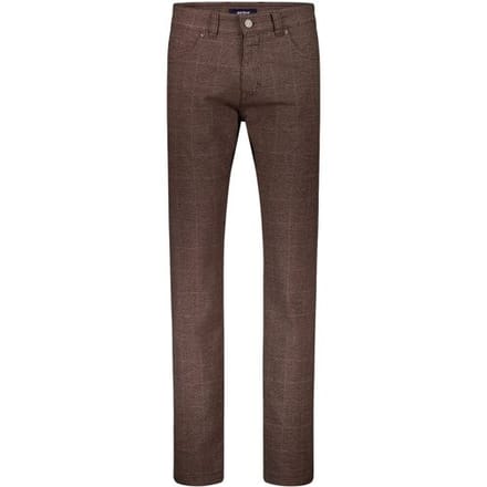 Gardeur Broek Bill Wool-Look Soft Touch Check Bruin / male
