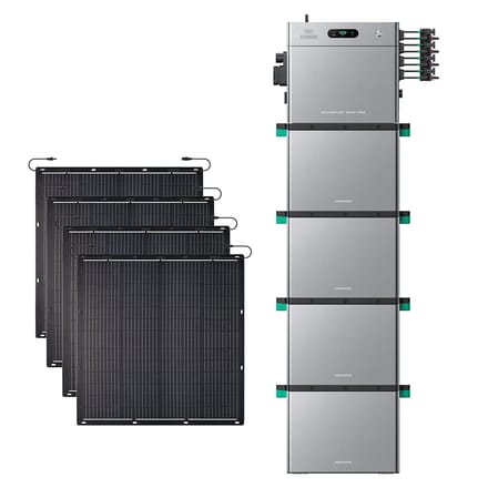 Zendure SolarFlow 2400 Pro - SolarFlow 2400 Pro (2.4 kWh) / 4*AB3000L (11.52 kWh) / 4*230W Flexible Solar Panel (920Wp)