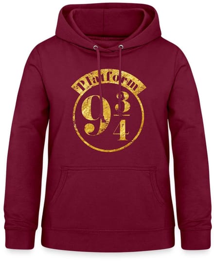 Harry Potter Perron 9 3/4 Faux Gouden Textuur Hoodie Dames