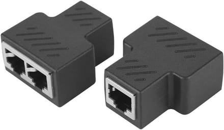RJ45 Splitter Adapter - 2 STUKS Dual Socket Poort Splitter voor Ethernet Netwerk