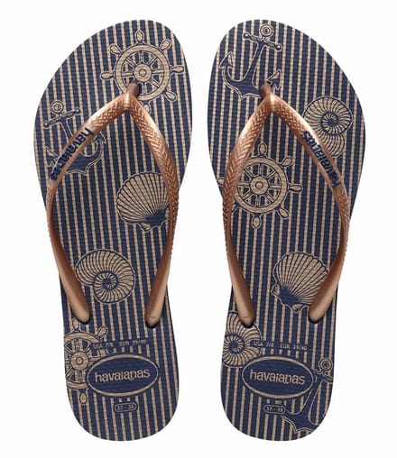 HAVAIANAS SLIM NAUTICAL Navy blue rose gold white -35-36