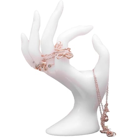 Porte-bagues Support pour main Forme OK Élégant Présentoir à bijoux pour la maison et les bijouteries de détail blanc
