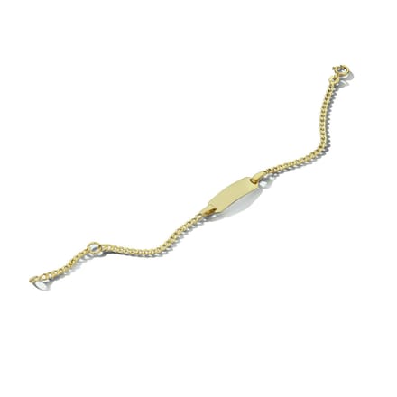 9k Graveerarmband Plaat 5,0 Mm  9 - 11 Cm