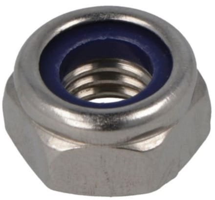 12 Stuks - Zelfborgende zeskantmoer M3 met kunststof ring - DIN 985 - Borgmoer RVS