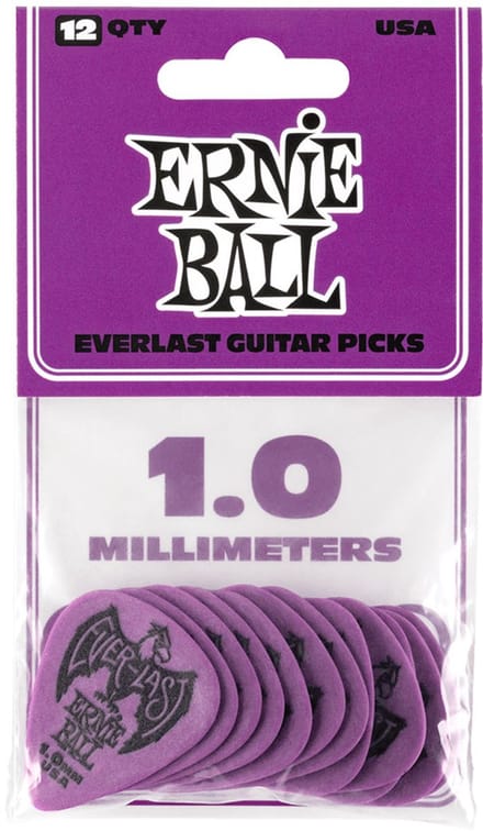 Ernie Ball Everlast - Plectrum - Delrin - Heavy 1.0mm - Paars - 12 Stuks