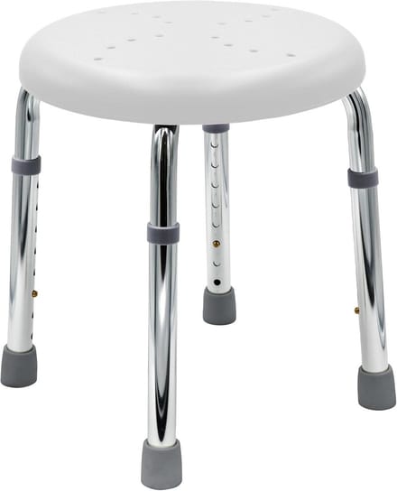 RIDDER Bath stool Go, round, height adjustable white approx. 450x450x350-525mm