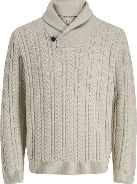 JACK&JONES - JPRBLUSEAN KNIT CABLE SHAWL NECK - Heren - Gebreide truien