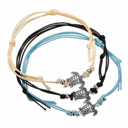 Fako Bijoux® - Enkelbandje - Enkelsieraads - Schildpad - Set - 3 Kleuren