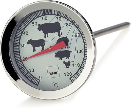 Vleesthermometer - 18/10 Staal - tot 120 °C- Kela | Punkto