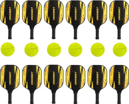Crossnet - Pickleball schoolset pro - Set van 12 rackets en 6 ballen