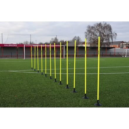 Precision Trainingspalen - 170 centimeter - Pvc/staal - Geel - 12 stuks - slalomstokken