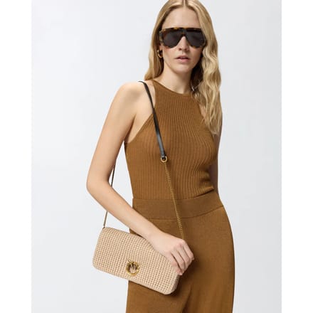 Pinko klik op zachte horizontale klassieke raffia ss26
