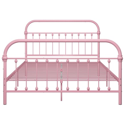vidaXL - Bedframe - metaal - roze - 140x200 - cm