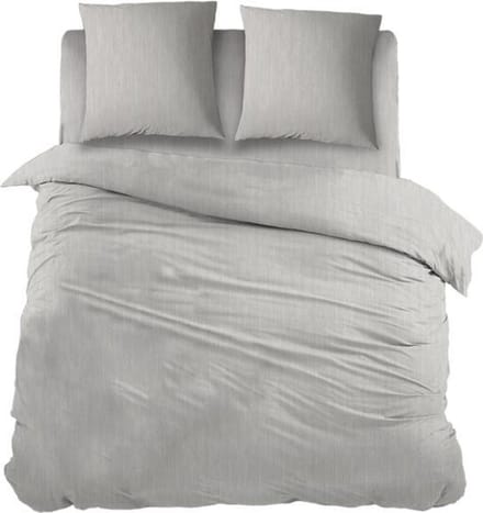 Snoozing Brigitte - Dekbedovertrek - Lits-jumeaux - 260x200/220 cm + 2 kussenslopen 60x70 cm - Light grey