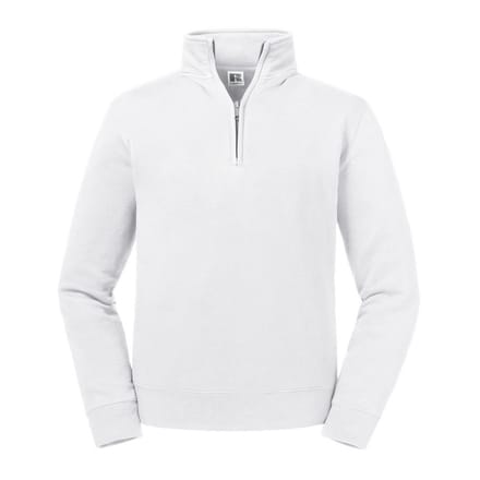 Russell Heren Authentieke Zip Neck Sweatshirt (Wit)