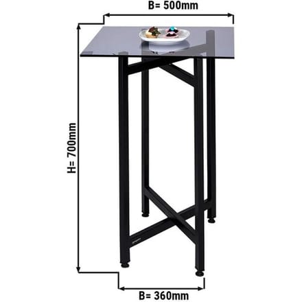 GGM Gastro Bijzettafel - inklapbaar - 50x50cm zwart